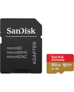 Sandisk microSDXC Extreme Pro 512GB + SD Adapter 200MB/s