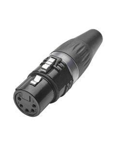 HICON XLR, 5-pole female, silver-plated contacts, black metal housing