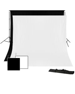 Bresser BR-D23 Background System + 2x Background Cloth 3 x 4m (Black and White)