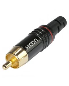 HICON RCA HI-CM06-RED 2-pole metal soldering male connector