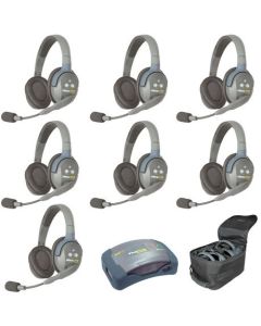 Eartec UltraLITE UL7D HD Kit - 7x Double Ear Ultralite Headphones, hub, case, ch