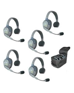Eartec UltraLITE UL5S-HUB HD Kit - 5x Single Ear Ultralite Headphones, hub, case