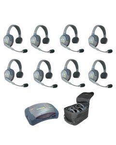 Eartec UltraLITE UL8D HD Kit - 8x Double Ear Ultralite Headphones, hub, case, ch