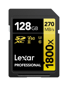 Lexar Pro 1800x SDXC U3 (V60) UHS-II R270/W180 128GB