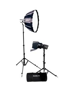 Nanlite Forza 60B II LED dual kit (w/ case, light stand, fresnel and softbox)