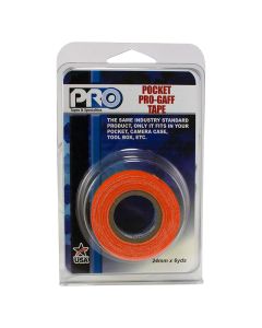 ProTapes Pro Gaff 24mm x 5.4m Pro Pocket Fluorescent Orange