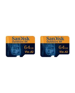 SanDisk microSDXC Outdoors 4K 64GB + SD Adapter 170MB/s Two Pack