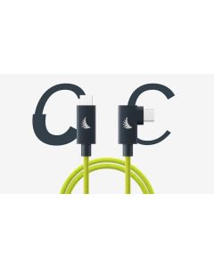 Angelbird USB-C 4.0 Solid Flexâ„˘ Cable Right-Angle Lime 2 m / 6.6 ft